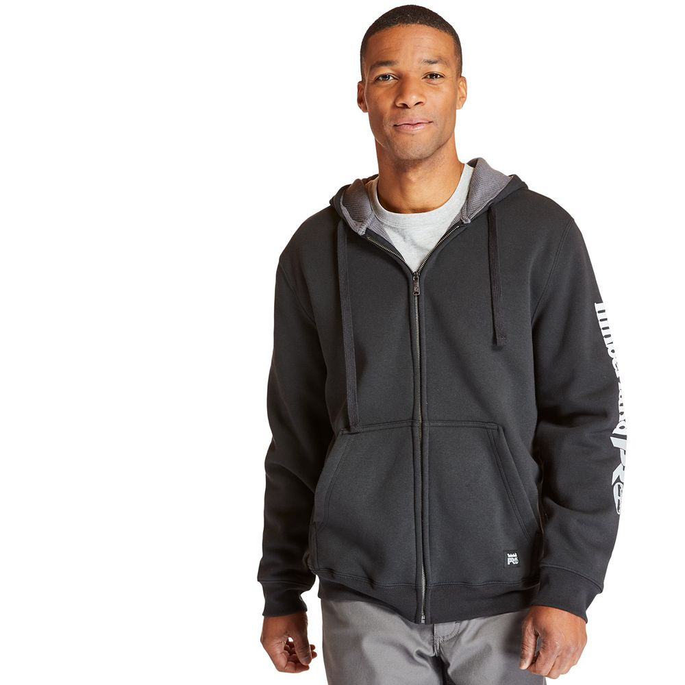 Hanorac Timberland Barbati Negrii - Pro® Hood Honcho Full-Zip Hoodie - Romania - GSQBLZ950